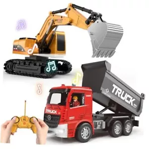 Play-Vehicles Kids Excavator Trucks Toy - Pull Back Powered Red Dump Trucks - Picture 1 of 7
