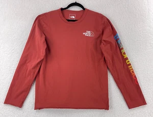 The North Face Orange Long Sleeve T-Shirt Mens Crew Neck Pullover Size Medium - Picture 1 of 14