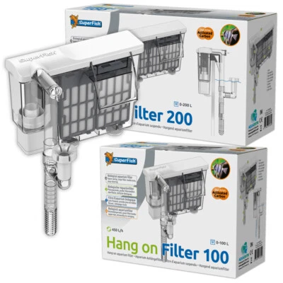 Superfish Hang-On Filter Carbon External Filtration Skimmer Aquarium Fish Tank