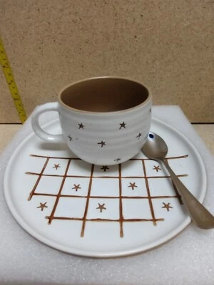 Wareland ручной работы керамические кофейные кружки комплект, 14 унций кофейная чашка и из нержавеющей стали Spo - Изображение 1 из 4