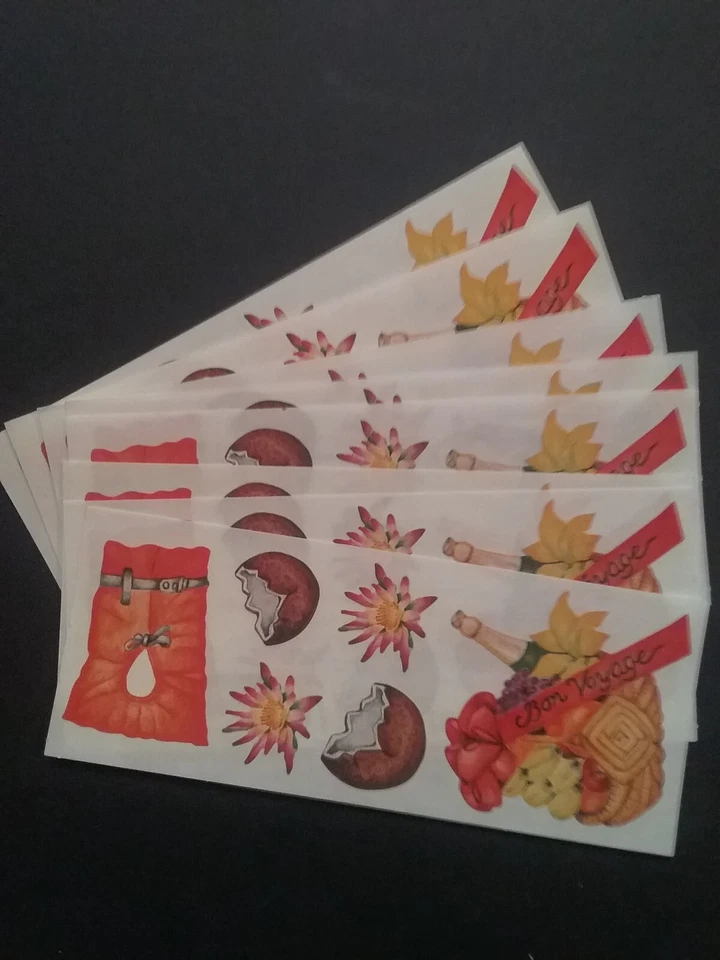 Creative Memories ~ Lote de ocho pegatinas de estudio ~ 2" x 5" ~ cesta de frutas Foto 1 de 1