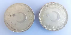 1947 Turkey 50 Kurus - Two Coins, .600 Silver, KM882, AU (or maybe UNC) - Picture 1 of 8