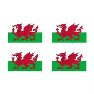 Set of 4 Welsh Flag Temporary Tattoo Waterproof Lasts 1 week Wales Dragon flag - Picture 1 of 2