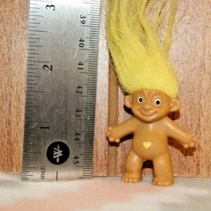 Troll - Cabello Amarillo - Lápiz Topper - Corazón Vientre - Vintage - Buen Estado - Imagen 1 de 5
