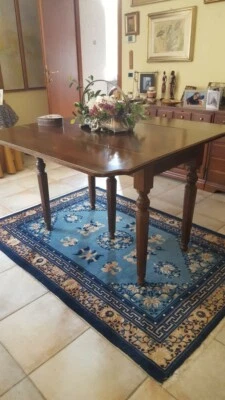 TAVOLO NOCE LUIGI XVI ALLUNGABILE  E PIEGHEVOLE - Immagine 1 di 2