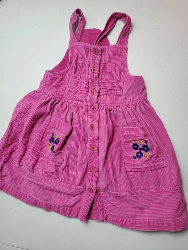 Vintage Route 66 Girls Size 6x Corduroy Over All Dress With Flowers pockets - Image 1 of 4