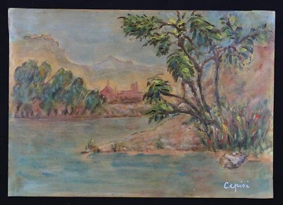 Alain CAPISI (1923) Paesaggio Di Toscana Gouache Su Carta Italia Chianti Siena - Bild 1 von 4