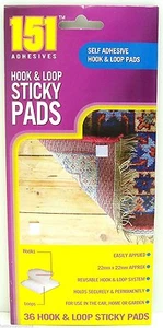 ALMOHADILLAS PEGAJOSAS blancas de gancho y bucle autoadhesivas permanentes reutilizables 36 almohadillas 22x22 mm - Imagen 1 de 2
