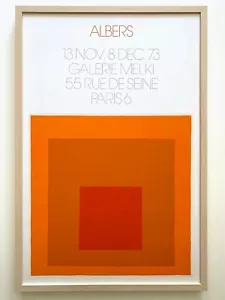 JOSEF ALBERS RARE 1973 MODERNIST SILKSCREEN PRINT FRAMED PARIS EXHIBITION POSTER - Picture 1 of 12