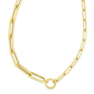 14k Yellow Gold Mixed Gauge PAPERCLIP Link Chain Necklace 18 Inch 10grams 7.5M - Picture 1 of 3