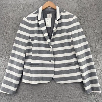 Chaqueta Gap Mujer 20 Plus Academy Blazer Gris Rayas Tejida Abotonada Oficina Nueva con Etiquetas Foto 1 de 4