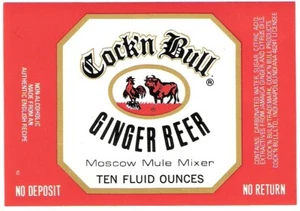 Cock 'N Bull Ginger Beer Vintage Soda Label Ten Ounces Indianaplois, Indiana - Picture 1 of 1