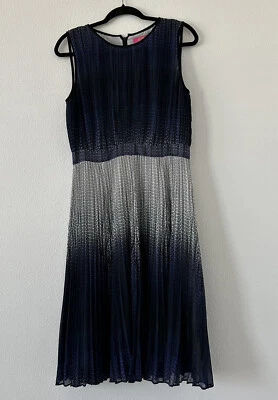 Vestido midi plisado ombré sin mangas para mujer Catherine Malandrino talla 8 Foto 1 de 4