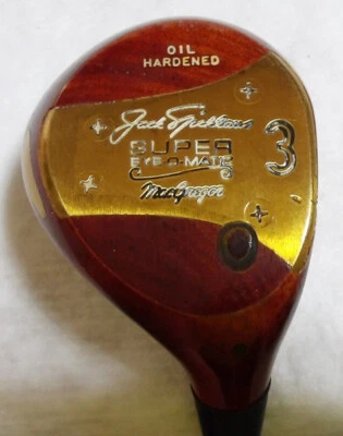 MACGREGOR JACK NICKLAUS SUPER EYE-O-MATIC OIL HARDENED PERSIMMON 3 WOOD - Image 1 of 4