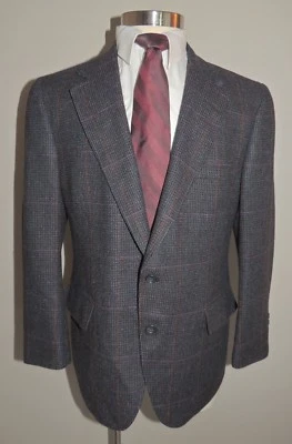 BLAZER HOMBRE BARRISTER NEGRO TWEED CUADROS 100% LANA 2 BOTONES TALLA 42R Foto 1 de 4