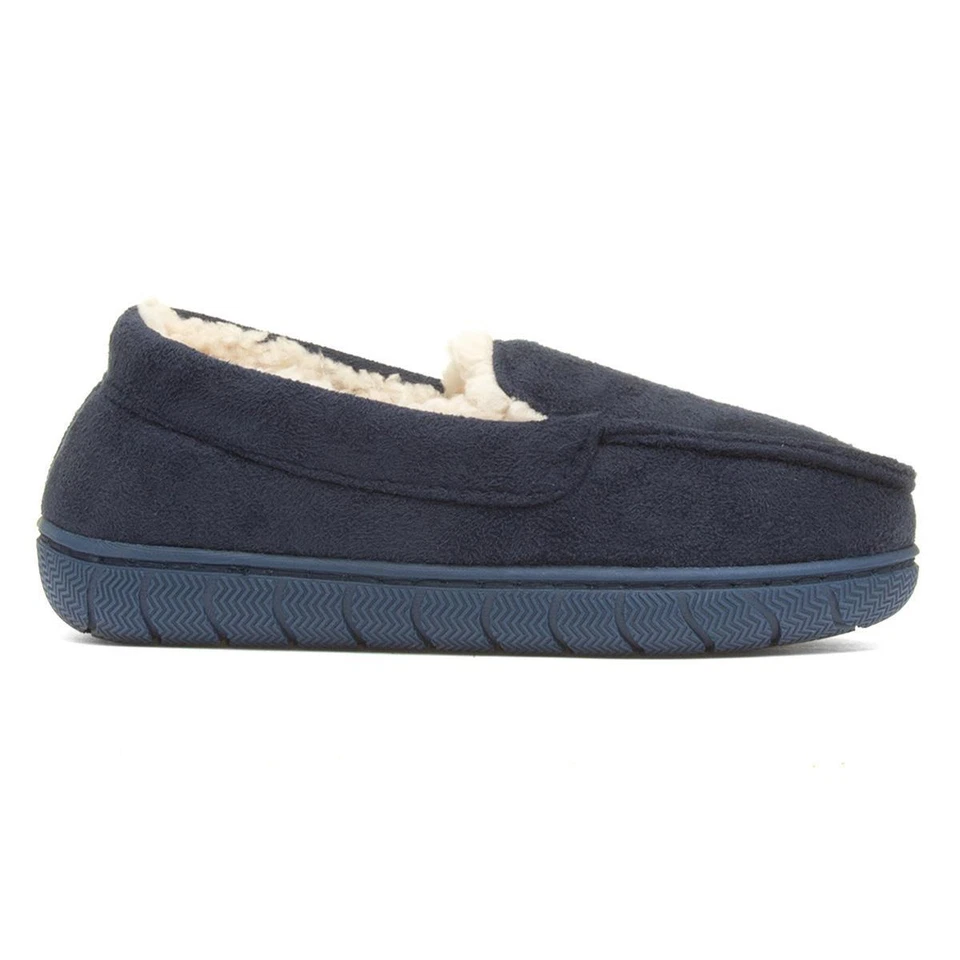The Slipper Company Boys Slippers Blue Kids Navy Faux Fur Lining SIZE - Image 1 of 4