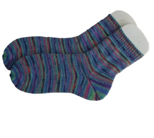Socken handgestrickt 40-41 Wollsocken warm weich bunt gestreift Handarbeit - Bild 1 von 7