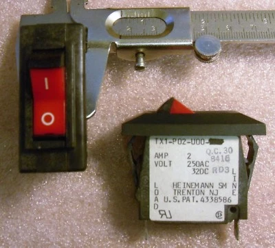 Disyuntor basculante Heinemann TX1-P02-U00 SPST 250VAC 32VDC 2A - NUEVO Foto 1 de 2