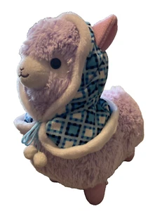 YES Anime Lavender Llama / Alpaca Plush 15" Tall Stuffed Animal W/ Blue Hoodie - Picture 1 of 10