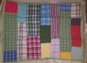 NUEVO Pottery Barn Kids Morgan a Cuadros Estándar SIMULADO niño verde azul rojo Patchwork - Imagen 1 de 4