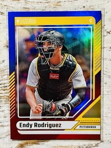 2024 Panini Donruss - #30 Endy Rodriguez (RC) Blue Red Holo Pittsburgh Pirates - Picture 1 of 2