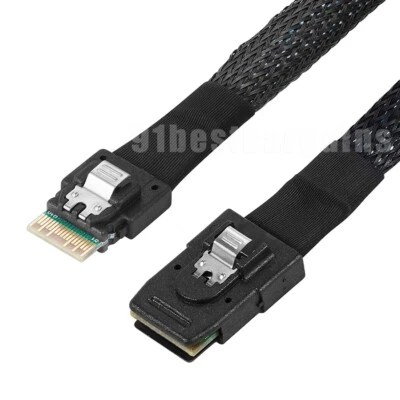 Slim SAS 4.0 SFF-8654 4i 38pin to Mini SAS SFF-8087 Target Hard Disk Raid Cable - Image 1 of 4