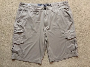 Denali Nylon Spandex Moisture Wicking Beige Khaki Tan Stretch Cargo Shorts 38 - Picture 1 of 4