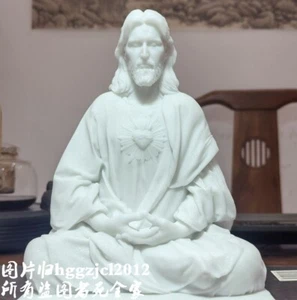 8" Marble Stone Carved Jesus Christ Statue Christian Religious Sculpture Figure - Picture 1 of 5