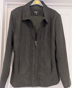 Just ladies dark green jacket, zip, long sleeves, pockets, size 18 - Picture 1 of 5