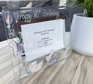 80th Birthday Gift Photo Frame: Landscape (Sweet Pea) -Dreamair - Picture 1 of 1