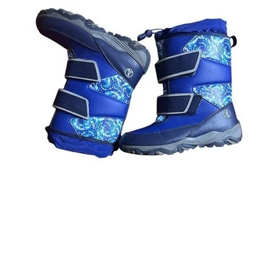 Lands' End Azul Nieve Flurry Botas de Invierno Aisladas para Adolescentes/Adolescentes Talla 2 Foto 1 de 4