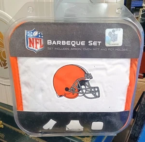 NFL 3 Piece Tailgate BBQ Set (Apron, Oven Mitt, Potholder) - Cleveland Browns  - Picture 1 of 1