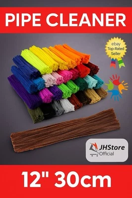 Chenille Craft Stems Pipe Cleaners 12" 30cm 10 25 50 100 200 500pk - Free Post - Image 1 of 4