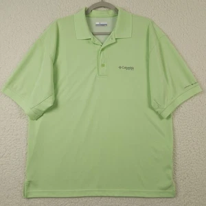 Columbia PFG Polo Shirt Mens Medium Green Omni-Shade Performance Fishing Gear - Picture 1 of 13