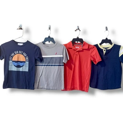 Lote de 4 camisas para niños talla 7/8 Nordstrom Rack Nautica manga corta Foto 1 de 4
