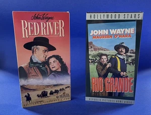 (2) Vintage John Wayne VHS Tapes, Red River & Rio Grande. - Picture 1 of 8