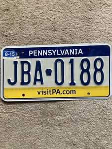 2015 Pennsylvania License Plate - JBA 0188 - Nice! - Picture 1 of 2