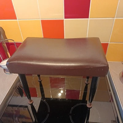 vintage low stool seat dansette legs - Image 1 of 4