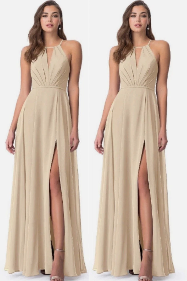 champagnerfarbenes Brautjungfernkleid - Bild 1 von 3