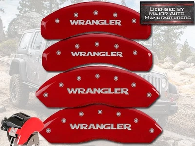 Jeep "Wrangler" Sport JL 2018-2025 cubiertas de pinza de disco de freno delanteras traseras rojas MGP Foto 1 de 4