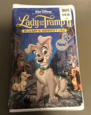 Lady and The Tramp II - VHS - Sealed - 2001  Scamps - Disney New Free Shipping - Image 1 of 3
