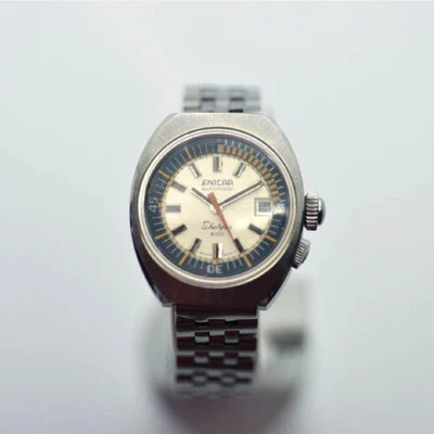 Rare Vintage ENICAR Sherpa 600 Diver's Watch 1970s Automatic Stainless Steel - Image 1 of 4