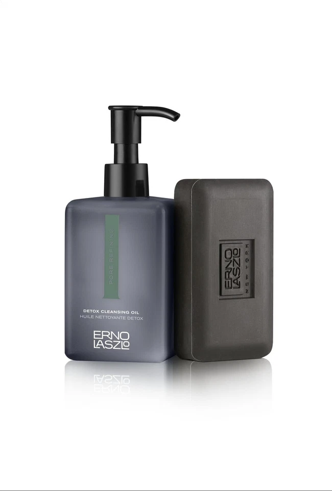 Erno Laszlo Detox Cleansing Duo &#8211; Limpiador de aceite y barra de barro marino para limpieza profunda Foto 1 de 4