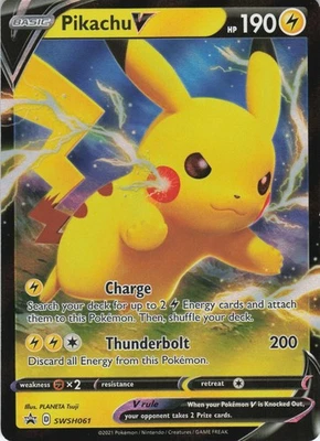 Pikachu V SWSH063 Promo Holo SWSH: Sword & Shield Promo Cards NM Pokémon - Image 1 of 2