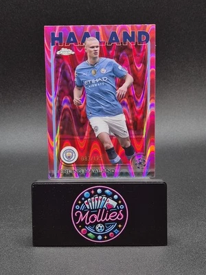 2024-25 Topps Chrome UCC Neon Pink RayWave Erling Haaland /175 Manchester City  - Image 1 of 2