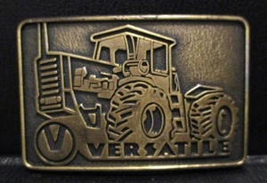 Versatile 4WD Wheel Drive Tractor Brass Belt Buckle Collectible New Holland CIH - Picture 1 of 2