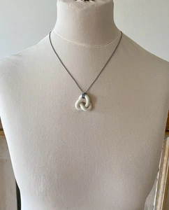Anne Black Danish Ceramic Porcelain Pendant Necklace. Knot Design. - Picture 1 of 5