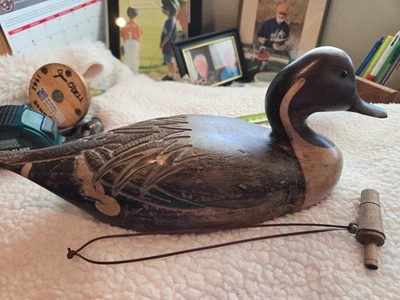 Señuelo de pato Tom Taber y sello firmado. Sello de pato firmado junio de 1984 Foto 1 de 4