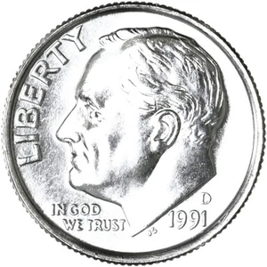 1991 D Roosevelt Dime Gem BU US Coin See Pics O736 - Picture 1 of 3