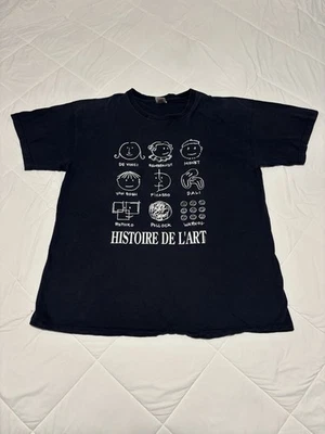 Vintage Histoire De L’Art T-Shirt Size XL History of Art French De Vinci Picasso - image 1 of 4